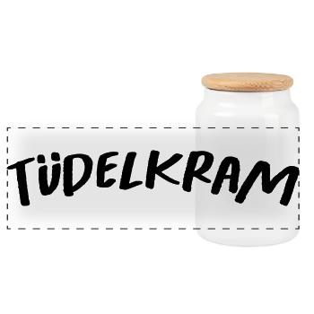 Tüdelkram - Panorama Keksdose mit Holzdeckel - Weiß - Vorne