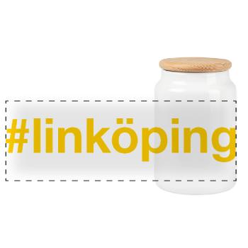 Linköping Sverige, Suède, Schweden - Boîte à biscuits avec couvercle en bois - blanc - Devant