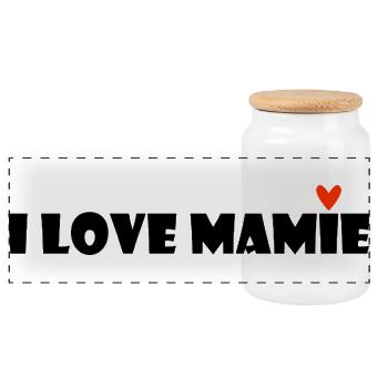 MAMIE. MAMAN. GRAND-MERE. FÊTE DES MÈRES - Boîte à biscuits avec couvercle en bois - blanc - Devant