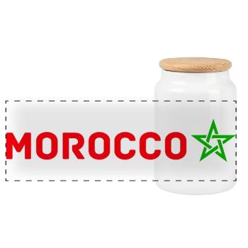 Morocco Graphic Funny Morocco Nation Flag Morocco - Panoramic Cookie Jar with Wooden Lid - white - Front