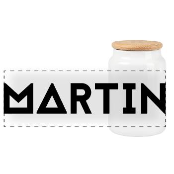 First name Martin - Panoramic Cookie Jar with Wooden Lid - white - Front