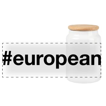 EUROPA Hashtag European Ich bin Europäer - Panorama Keksdose mit Holzdeckel - Weiß - Vorne
