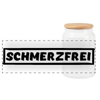 SCHMERZFREI - Panorama Keksdose mit Holzdeckel - Weiß - Vorne