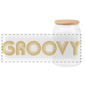 GROOVY Funk - Panorama Keksdose mit Holzdeckel - Weiß - Vorne