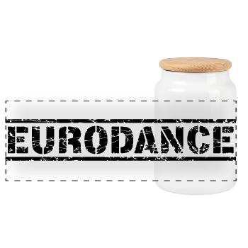 Eurodance - Boîte à biscuits avec couvercle en bois - blanc - Devant