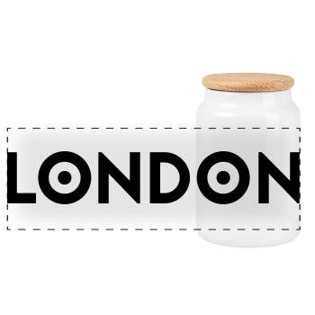 LONDON - Panoramic Cookie Jar with Wooden Lid - white - Front