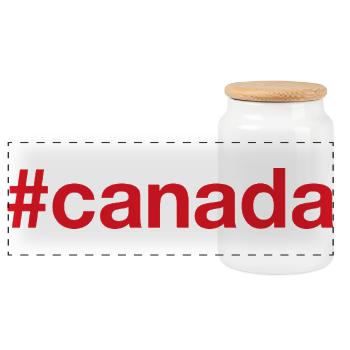 CANADA Hashtag Kanada - Panoramic Cookie Jar with Wooden Lid - white - Front