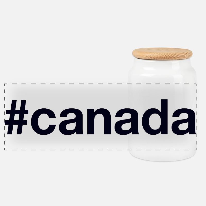 CANADA Hashtag - Panorama Keksdose mit Holzdeckel - Weiß