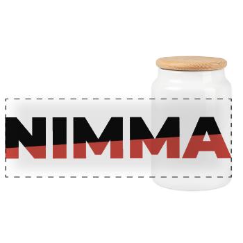 NIMMA - Panorama Keksdose mit Holzdeckel - Weiß - Vorne