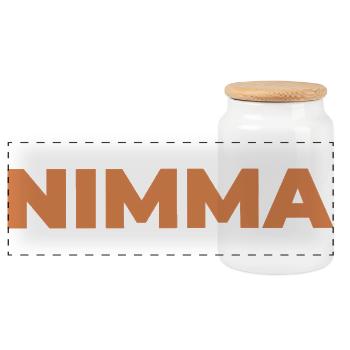 NIMMA - Panorama Keksdose mit Holzdeckel - Weiß - Vorne