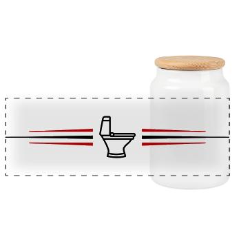 Conduite toilette - Boîte à biscuits avec couvercle en bois - blanc - Devant