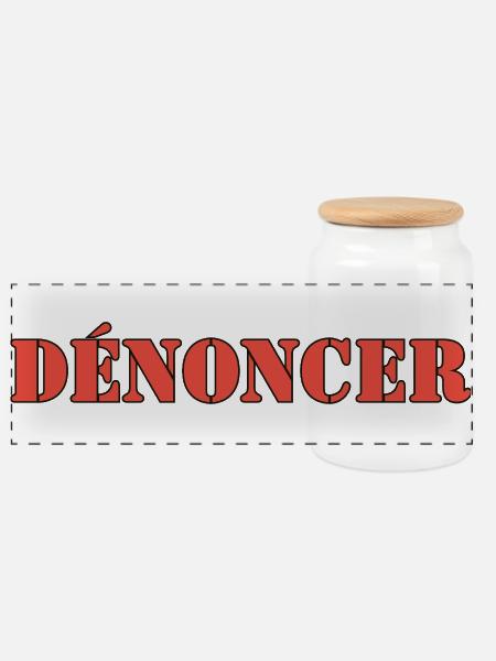 DENOUNCE - Panoramic Cookie Jar with Wooden Lid - white