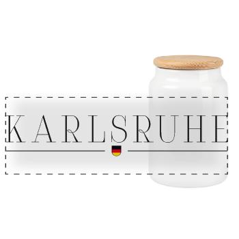 Karlsruhe Fan T-Shirt – For Real Fans - Panoramic Cookie Jar with Wooden Lid - white - Front