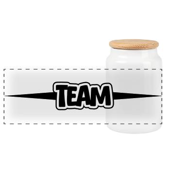 Team - Panoramic Cookie Jar with Wooden Lid - white - Front