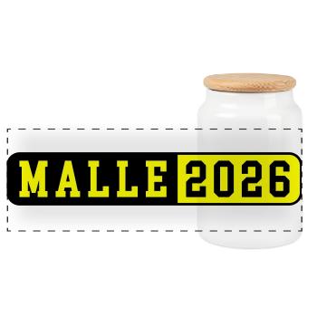 Malle 2026 - Panorama Keksdose mit Holzdeckel - Weiß - Vorne
