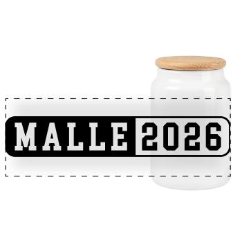 Malle 2026 - Panoramic Cookie Jar with Wooden Lid - white - Front