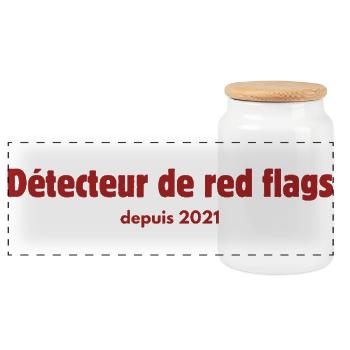 détecteur de red flags depuis 2021 - Boîte à biscuits avec couvercle en bois - blanc - Devant