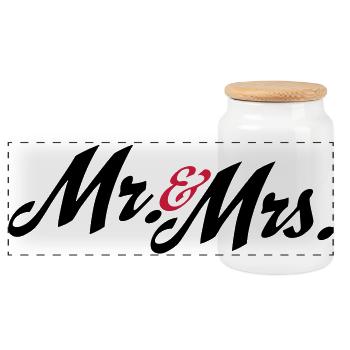 wedding - Panoramic Cookie Jar with Wooden Lid - white - Front