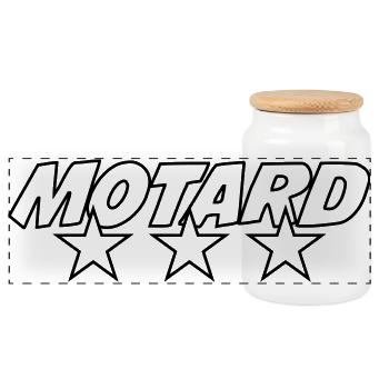 Motard - Boîte à biscuits avec couvercle en bois - blanc - Devant