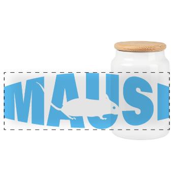 MAUSI - Panorama Keksdose mit Holzdeckel - Weiß - Vorne