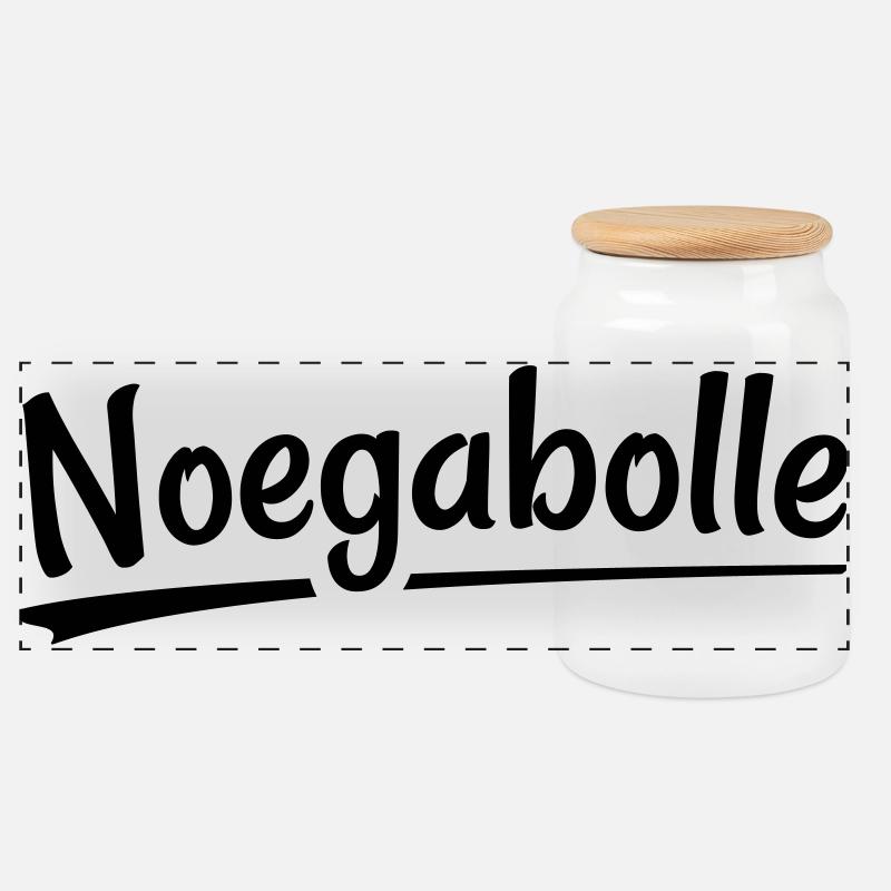 Noegabolle - Antwerpener Dialekt - Panorama Keksdose mit Holzdeckel - Weiß