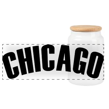Chemise Chicago - Boîte à biscuits avec couvercle en bois - blanc - Devant