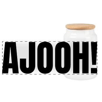Ajooh - Boîte à biscuits avec couvercle en bois - blanc - Devant
