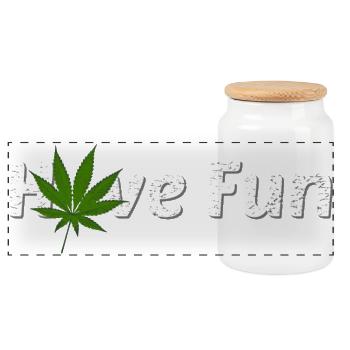 Have Fun - Panorama Keksdose mit Holzdeckel - Weiß - Vorne