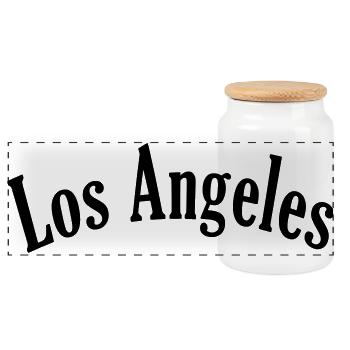 los angeles 7 - Panorama Keksdose mit Holzdeckel - Weiß - Vorne