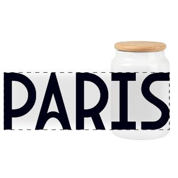 PARIS - Panorama Keksdose mit Holzdeckel - Weiß - Vorne