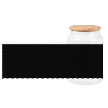 Rectangle abstrait en noir - Boîte à biscuits avec couvercle en bois - blanc - Devant
