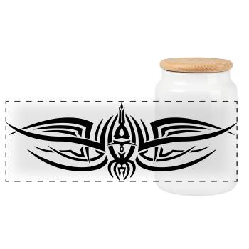 Tribal 2 par Helfspawn - Boîte à biscuits avec couvercle en bois - blanc - Devant