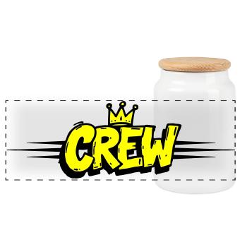 Crew Crown - Panoramic Cookie Jar with Wooden Lid - white - Front
