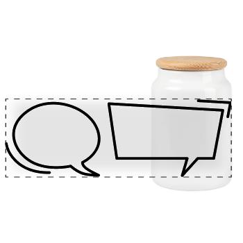 Bulles de bande dessinée - Boîte à biscuits avec couvercle en bois - blanc - Devant
