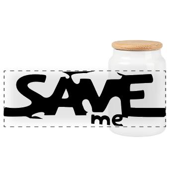 Save me - Panorama Keksdose mit Holzdeckel - Weiß - Vorne