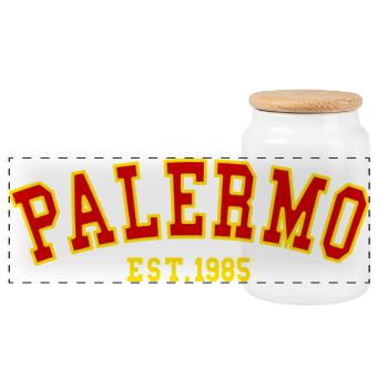 Palermo Est.1985 - Panorama Keksdose mit Holzdeckel - Weiß - Vorne