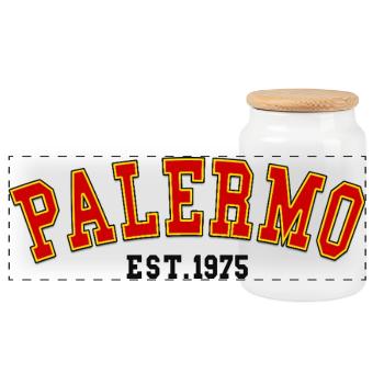 Palermo Est.1975 - Panorama Keksdose mit Holzdeckel - Weiß - Vorne