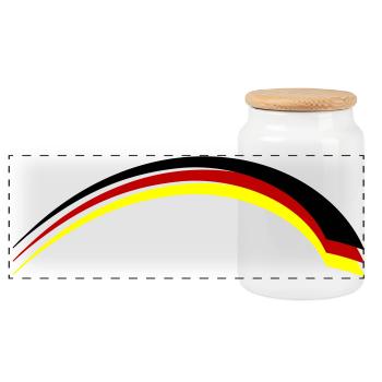Drapeau de l’Allemagne - Boîte à biscuits avec couvercle en bois - blanc - Devant