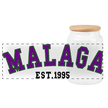 Malaga Est. 1995 - Boîte à biscuits avec couvercle en bois - blanc - Devant