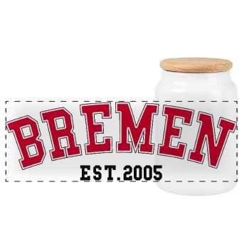 Brême Est. 2005 - Boîte à biscuits avec couvercle en bois - blanc - Devant
