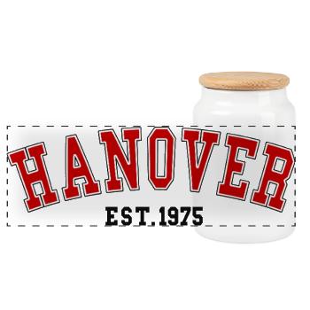 Hannover Est. 1975 - Panorama Keksdose mit Holzdeckel - Weiß - Vorne
