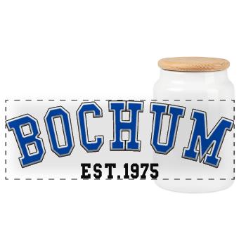 Bochum Est. 1975 - Boîte à biscuits avec couvercle en bois - blanc - Devant