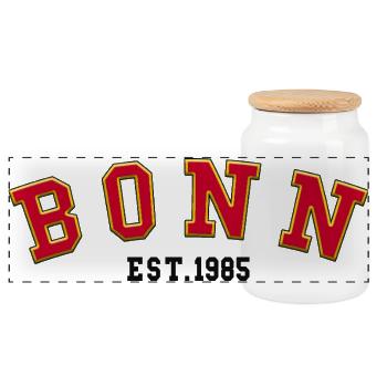 Bonn Est. 1985 - Panoramic Cookie Jar with Wooden Lid - white - Front