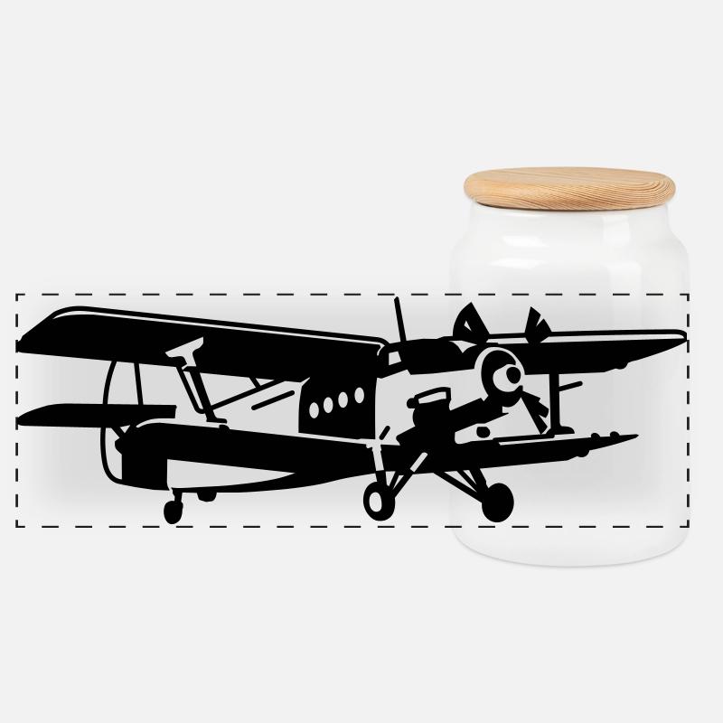 An-2 - Panorama Keksdose mit Holzdeckel - Weiß