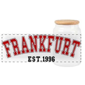 Est. Francfort, 1996 - Boîte à biscuits avec couvercle en bois - blanc - Devant