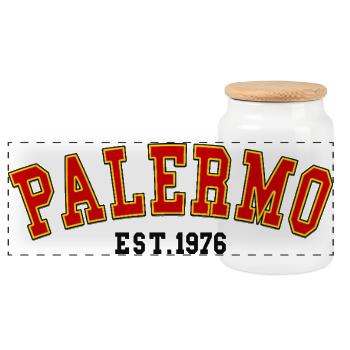 Palermo Est 1976 - Panoramic Cookie Jar with Wooden Lid - white - Front