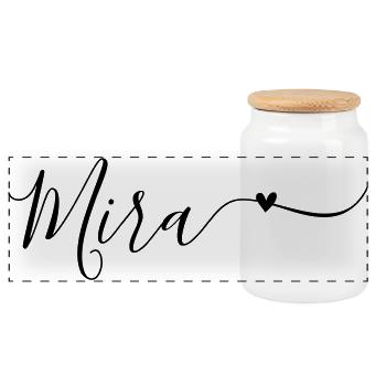 Prénom Mira Décoratif - Boîte à biscuits avec couvercle en bois - blanc - Devant