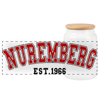 Nuremberg fondée en 1966 - Boîte à biscuits avec couvercle en bois - blanc - Devant