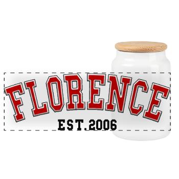 Florence Est. 2006 - Panorama Keksdose mit Holzdeckel - Weiß - Vorne