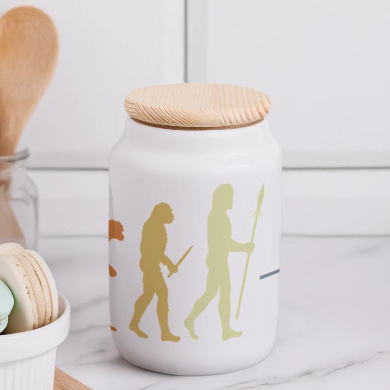 Look rétro de la Baker Evolution Boîte à biscuits avec couvercle en bois